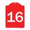 Signmission Designer Series Sign-Sign W/ Number 16, Red & White Aluminum Sign, 18" x 24", RW-1824-22906 A-DES-RW-1824-22906 - alternate 1